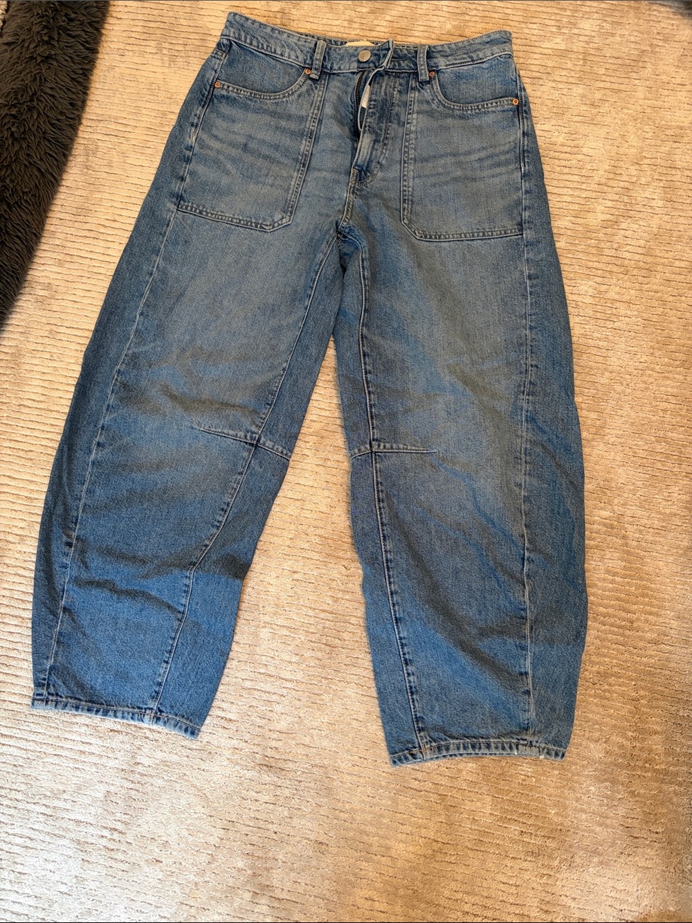 DL1961 Women's barrel leg Cropped Ankle Jeans in Medium Blue